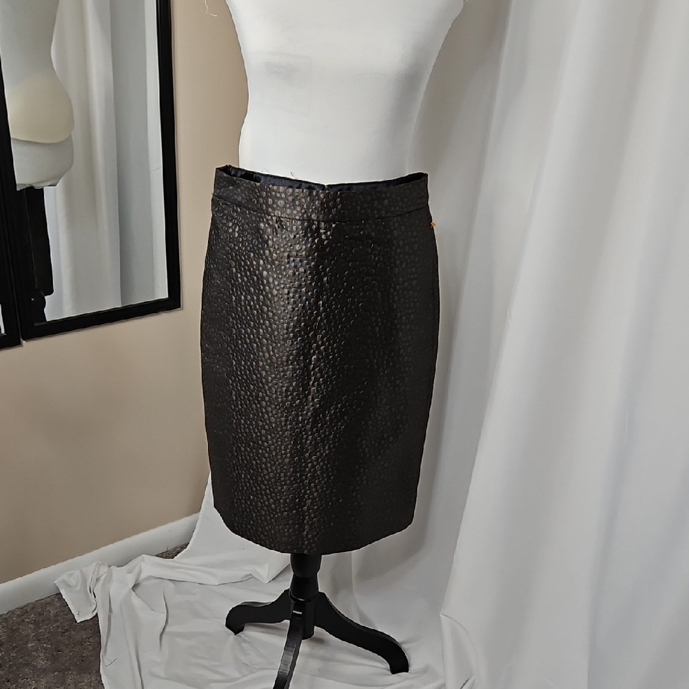 J. Crew Black Textured Pencil Skirt